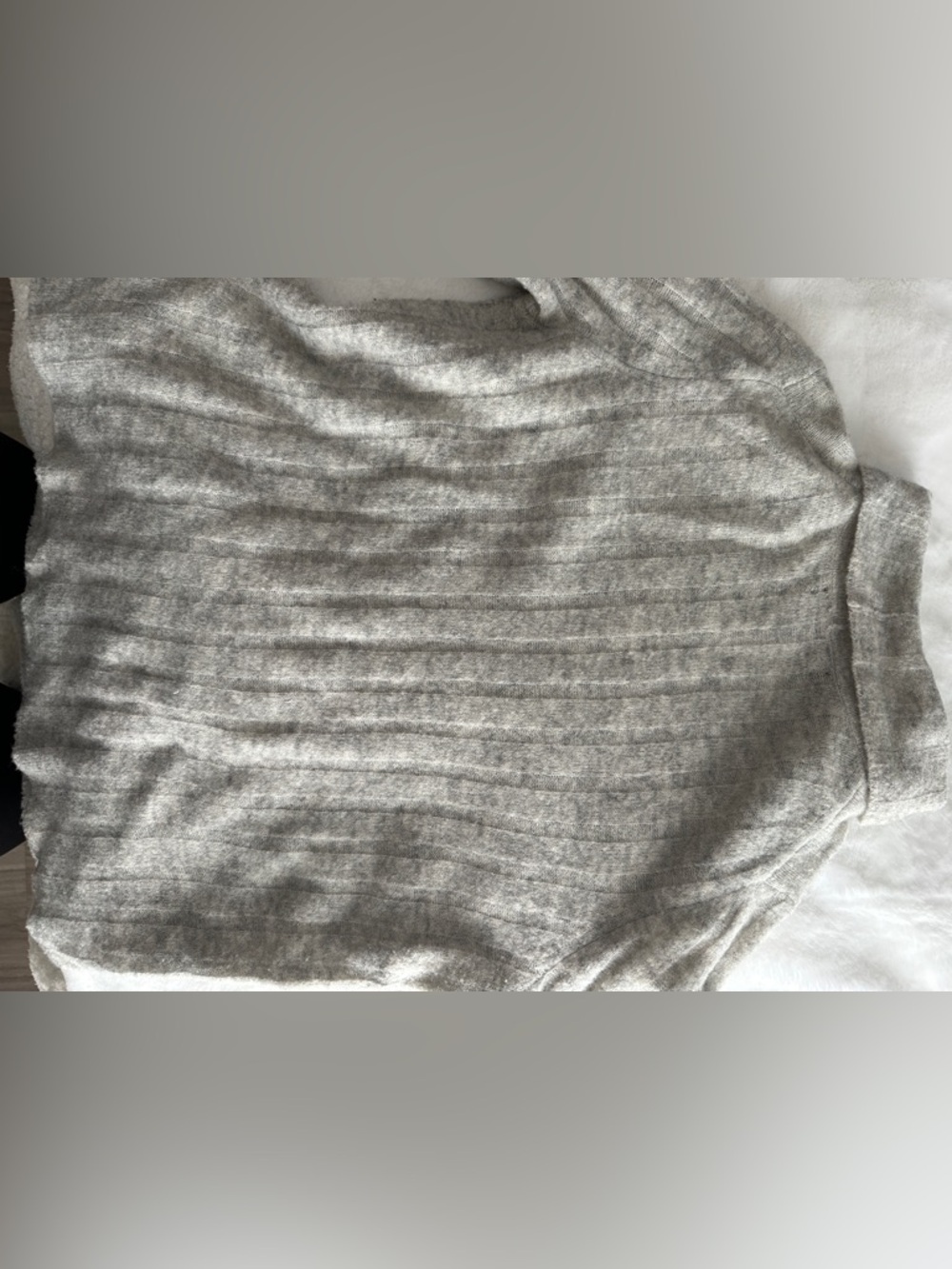 Banana Republic Light Gray Ribbed Knit long sleeve Top